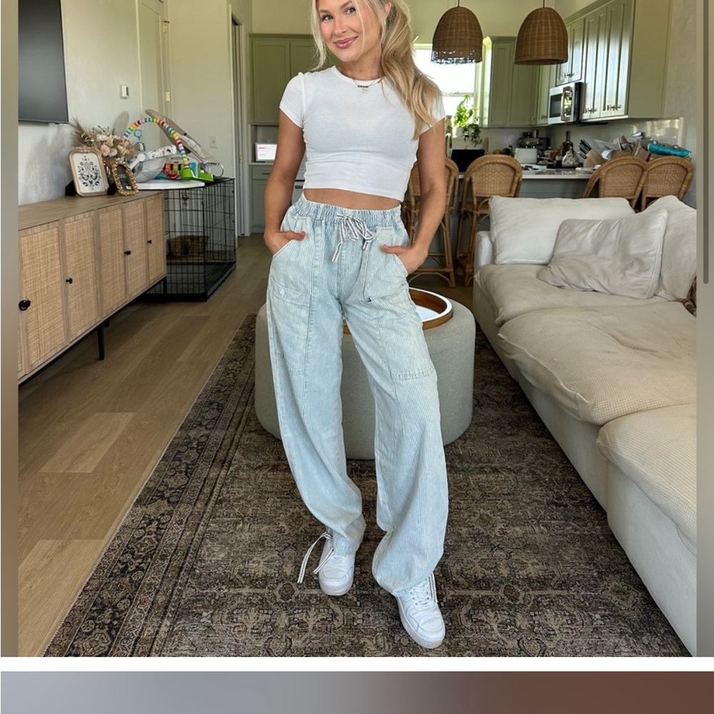Light Blue Wide-Leg Jeans
